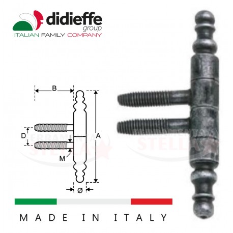 ANUBA CERNIERA FERRO BATTUTO ANTICATA BRUNITA SILVER - FINITURA IS NERO ARGENTO - DIAMETRO 11