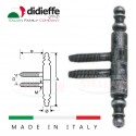 ANUBA CERNIERA FERRO BATTUTO ANTICATA BRUNITA SILVER - FINITURA IS NERO ARGENTO - DIAMETRO 11