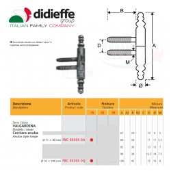 ANUBA CERNIERA FERRO BATTUTO ANTICATA BRUNITA SILVER - FINITURA IS NERO ARGENTO - DIAMETRO 11