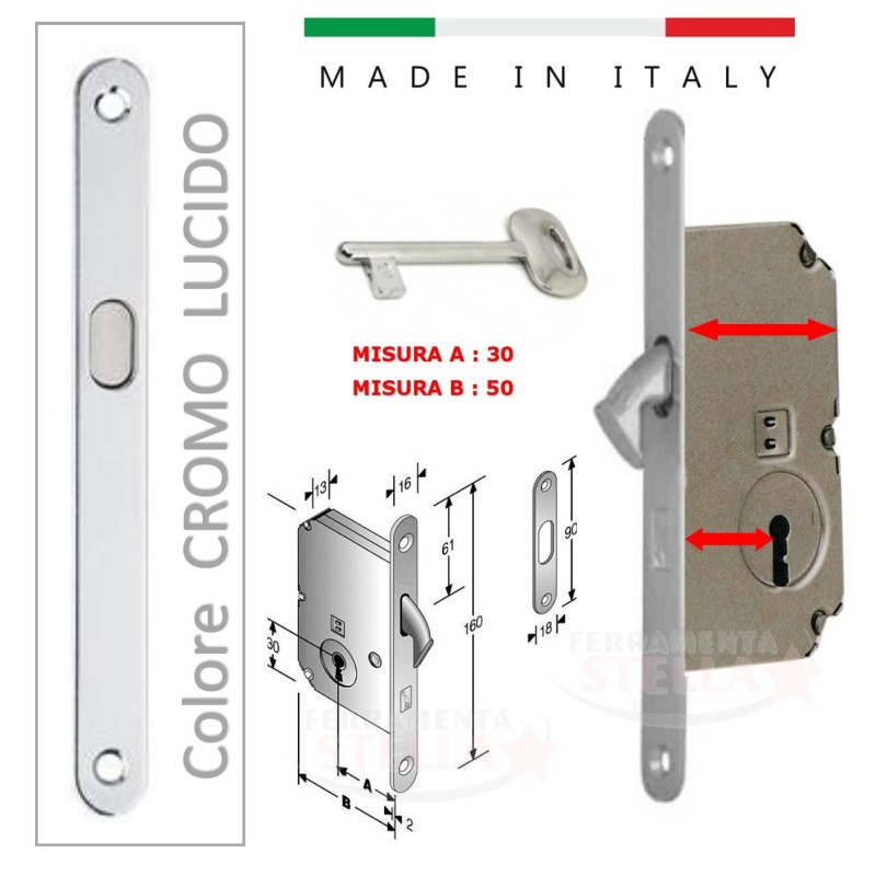 SERRATURA BONAITI A GANCIO x PORTE SCORREVOLI A SCOMPARSA ART 60 TIPO SCRIGNO CON CHIAVE LUNGA NON A SNODO - 30 NIKEL SERRATURA BONAITI A GANCIO x PORTE SCORREVOLI A SCOMPARSA ART 60 TIPO SCRIGNO CON CHIAVE LUNGA NON A SNODO - 30 NIKEL