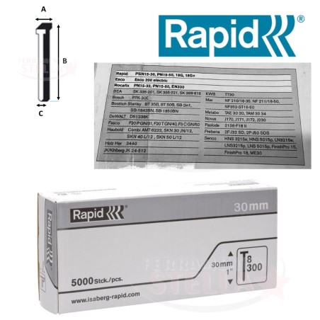 GRAFFETTE PUNTE X FISSATRICE GRAFFATRICE CHIODATRICE CHIODI TAPEZZIERE RAPID 5000 pz - 19 mm CON TESTA RAPID ESCO ROCAFIX