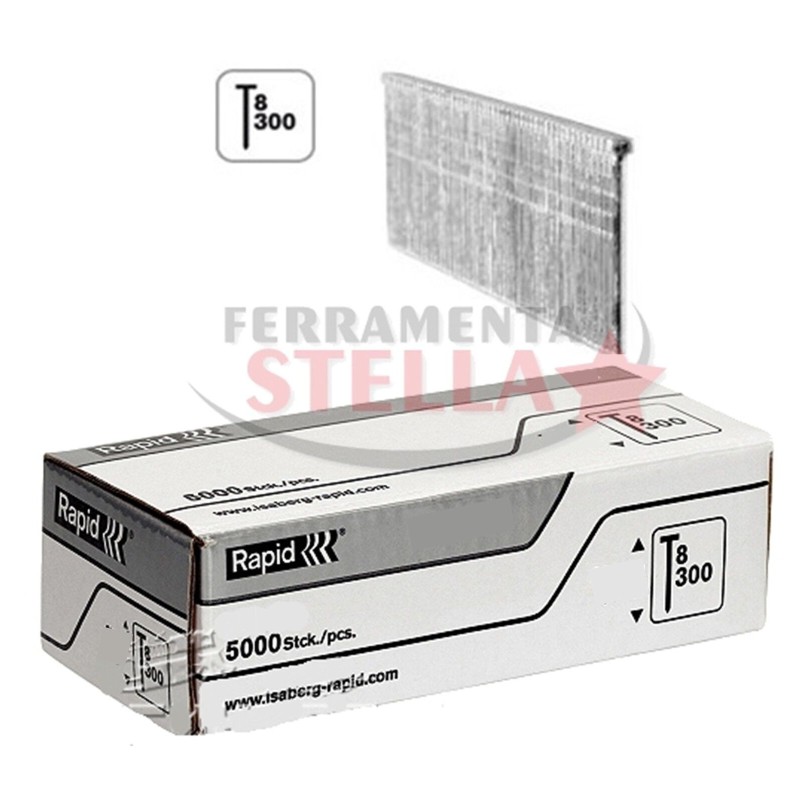 GRAFFETTE PUNTE X FISSATRICE GRAFFATRICE CHIODATRICE CHIODI TAPEZZIERE RAPID 5000 pz - 19 mm CON TESTA RAPID ESCO ROCAFIX