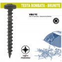 VITI TRUCIOLARE PER LEGNO - 5 x 30 - COLORE NERO - TESTA BOMBATA - INTERAMENTE FILETTATA
