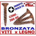 Viti truciolare 6x30 bronzate testa piana tps | ferramentastella.it