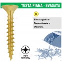 VITI VITE TRUCIOLARE PER LEGNO TESTA PIANA OTTONATA A CROCE TPS