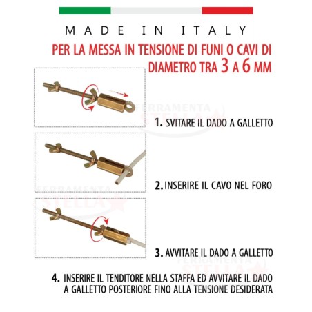 Tenditore tendifilo ottone tendi filo per panni | ferramentastella.it
