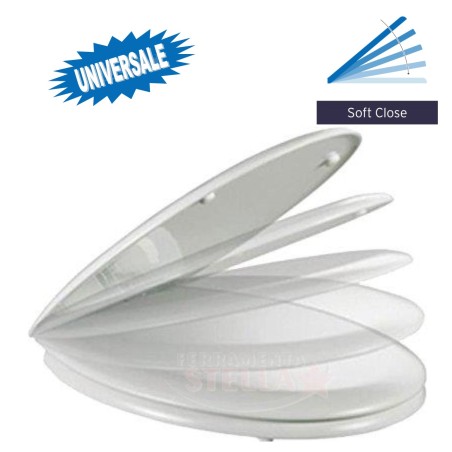 Sedile wc universale bianco soft close 42x37 cm | ferramentastella.it