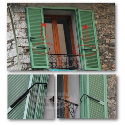 FERMAPERSIANE PIEMONTE CON MOLLA BLOCCA FERMA PERSIANA FERMAIMPOSTA FERRO BATTUTO