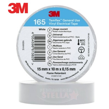 nastro isolante bianco 3m in pvc temflex 1500  |  ferramentastella.com