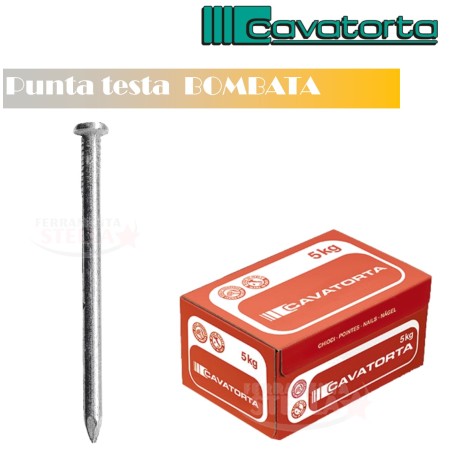 Chiodi punte cavatorta conf da 5 kg testa bombata| ferramentastella.it