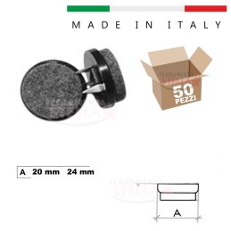 SOTTOSEDIA CALZANTE PUNTALE PER TAVOLI E VARI PROFILI TONDI IN FERRO O METALLO - DIAM. 4 MM - COLORE NERO 2