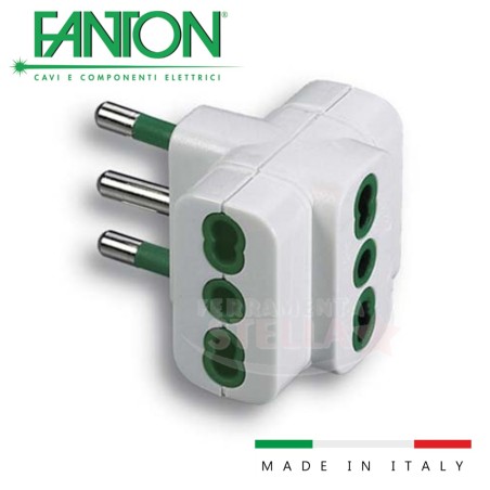 Adattatore triplo riduttore spina fanton 82180 | ferramentastella.it