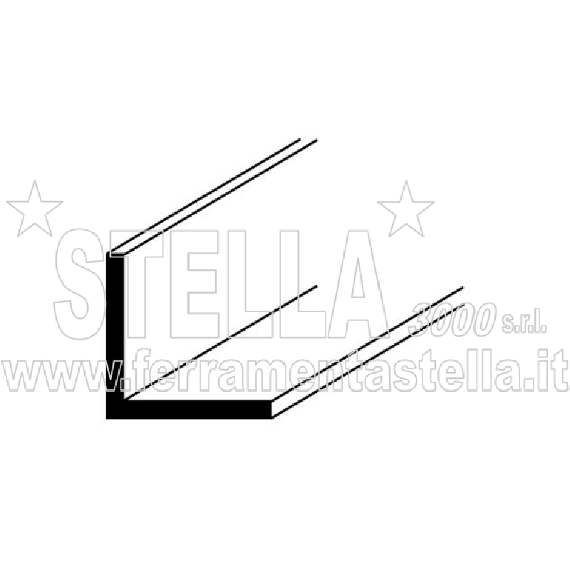 Profilo alluminio angolare 20x20x1 mm asta 2 mt | ferramentastella.it