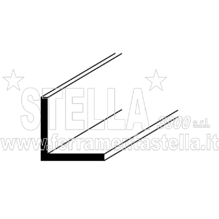 Profilo alluminio angolare 20x20x1 mm asta 2 mt | ferramentastella.it