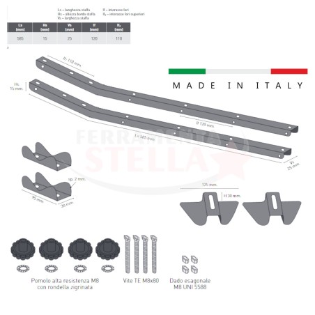 Coppia aste fisse stendibiancheria da balcone | ferramentastella.it