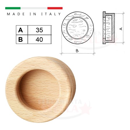 Maniglietta incasso scorrevoli legno ditale | ferramentastella.it