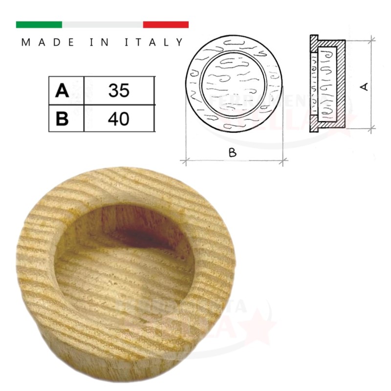 Maniglietta incasso scorrevoli legno ditale | ferramentastella.it