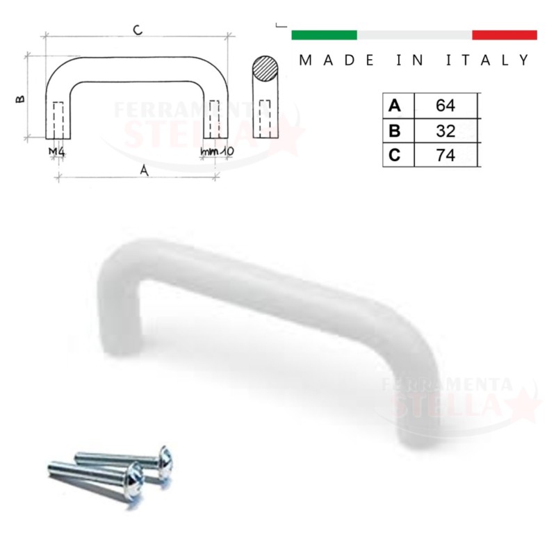 Maniglietta maniglia per cassetti ante in plastica | ferramentastella.it