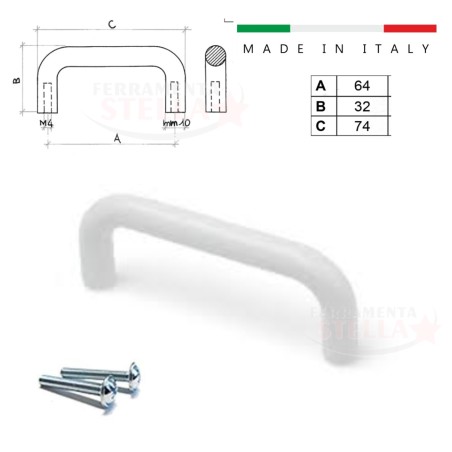 Maniglietta maniglia per cassetti ante in plastica | ferramentastella.it