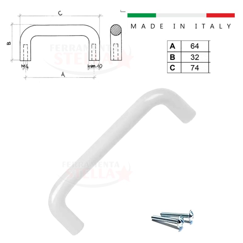 Maniglietta maniglia per cassetti ante in plastica | ferramentastella.it