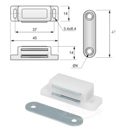 Calamita per mobili chiusura magnetica incasso | ferramentastella.it 2