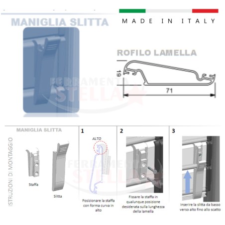 Comando modello sl a slitta per comandi naco | ferramentastella.it