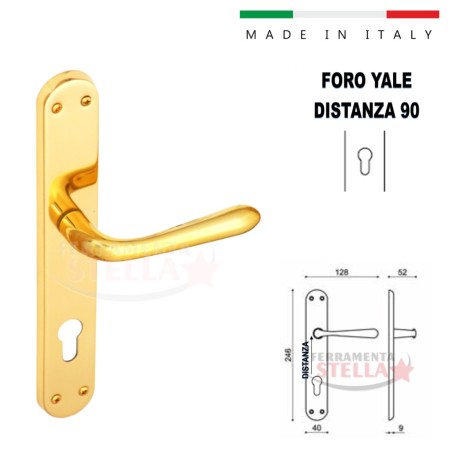 Maniglia goccia ruggiada con placca foro yale | ferramentastella.it