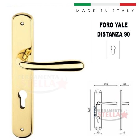 Maniglia goccia ruggiada con placca foro yale | ferramentastella.it