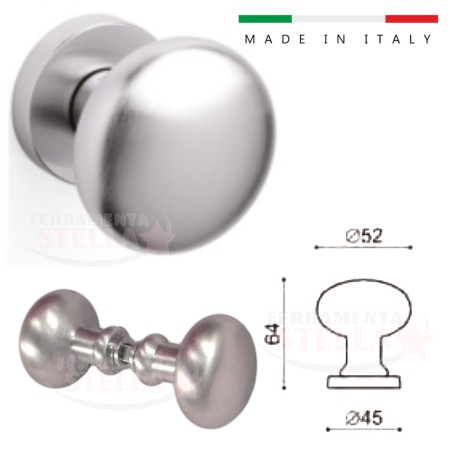 Coppia pomolo cromo satinato porta portone | ferramentastella.it