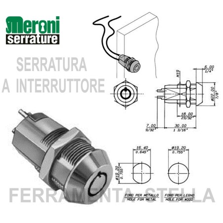 Serratura interruttore meroni 3355 cassetto anta | ferramentastella.it