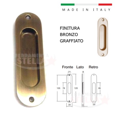 Maniglia maniglietta scorrevoli nicchia lunga  | ferramentastella.it