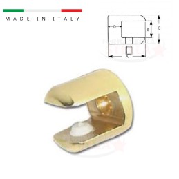 REGGIMENSOLA REGGI MENSOLA VETRO SUPPORTO MORSETTO REGGIMENSOLE OTTONE LUCIDO 2