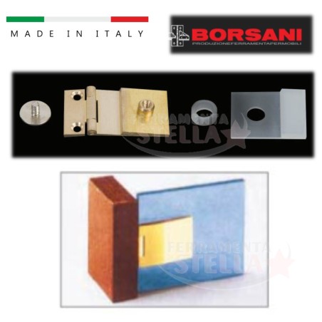 Cerniera cerniere a vista ottone satinato vetro | ferramentastella.it