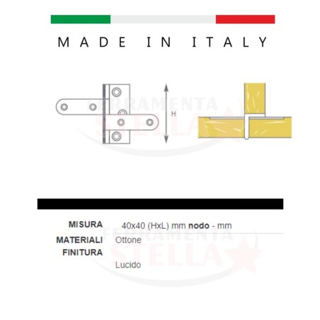 Cerniera cerniere ottone lucido porta doppia | ferramentastella.it