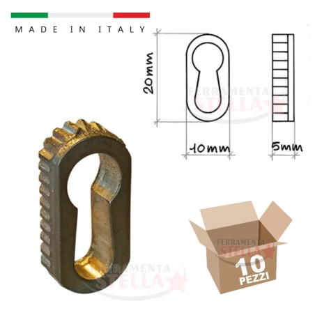 Bocchetta in ottone ovale per chiave - a incasso | ferramentastella.it