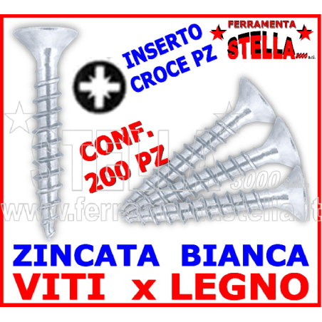 Viti truciolare 5x35 zincate croce TPS pz 200 | ferramentastella.it