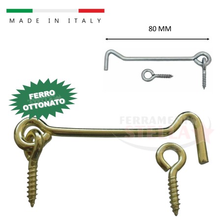 Ferma antine gancio ferma blocca ferro ottonato  | ferramentastella.it