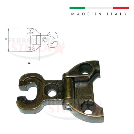 Cerniera in zama bronzata mobili antine da 18 mm  | ferramntastella.it