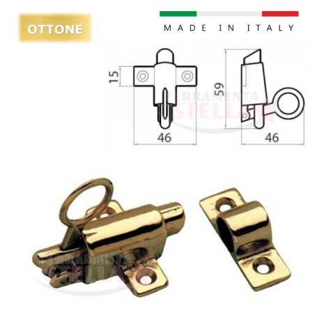 Cricchetto chiusura topino wasistas in ottone | ferramentastella.it