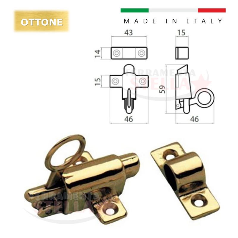 Cricchetto chiusura topino wasistas in ottone | ferramentastella.it