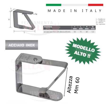Ferma tovaglia acciaio inox tavolo tovaglie alto | ferramentastella.it