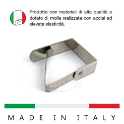 50 MOLLA GANCIO FERMATOVAGLIE FERMA TOVAGLIA ACCIAIO INOX TAVOLO TOVAGLIE ITALY