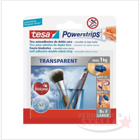 Fascia biadesiva max 1 kg rimovibile - tesa | ferramentastella.it