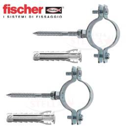 2 COLLARE COLLARI PESANTE PER TUBO TUBI ACCIAIO COMPLETO DI VITE E TASSELLO 2" 2