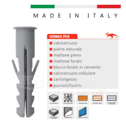 Tasselli nylon con bordo 12 x 60 conf 500 pezzi | ferramentastella.it 2