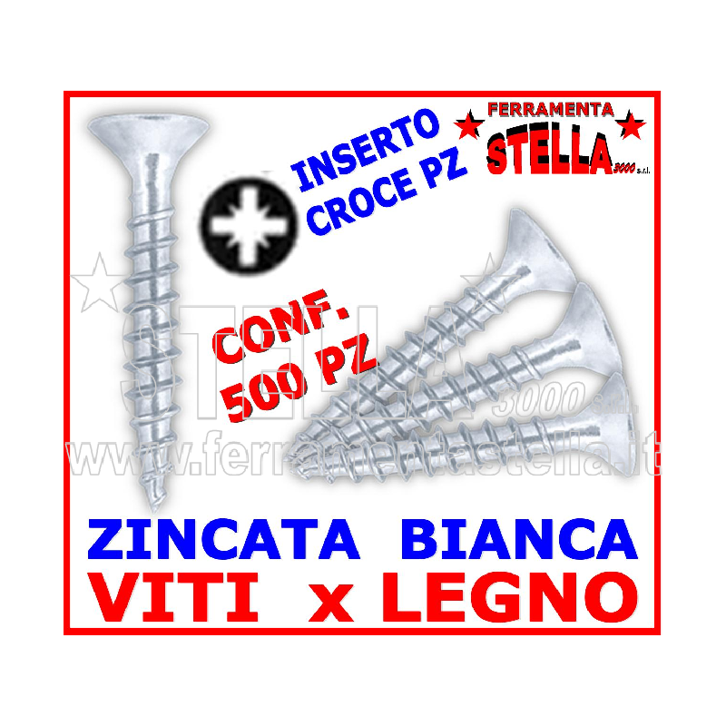 Viti truciolare 4,5x70 zincate croce pz 200 | ferramentastella.it