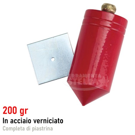 Piombo cilindrico da 200 grammi per muratore | ferramentastella.it