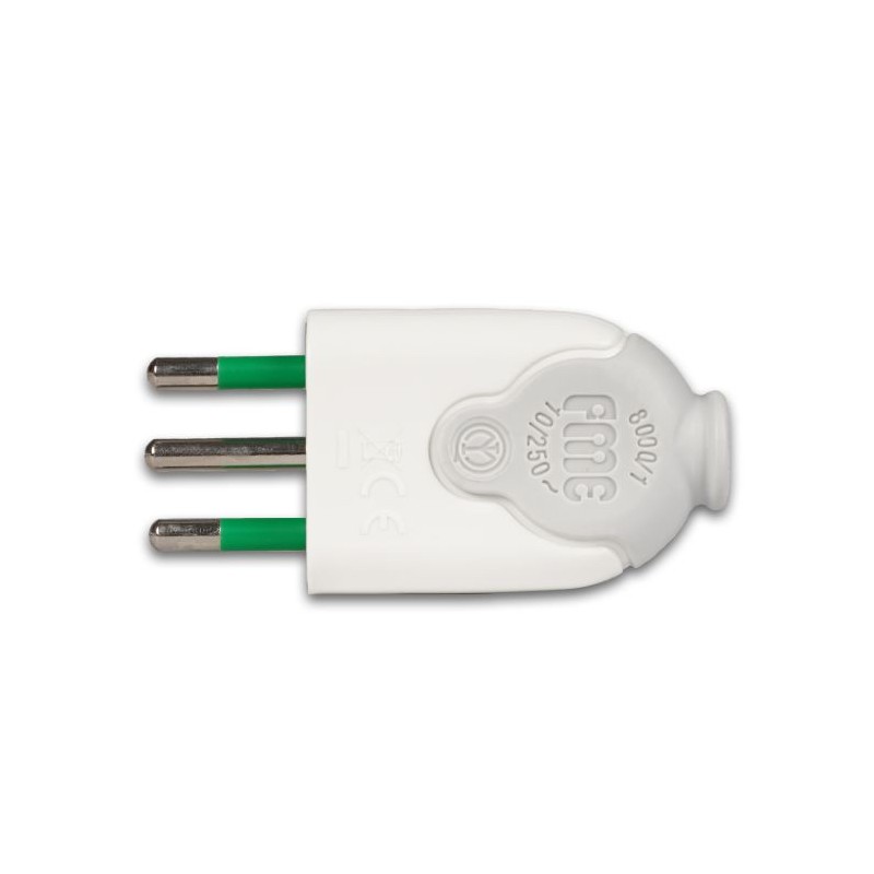 Spina elettrica volante bianca per cavo 10a 250v | ferramentastella.it