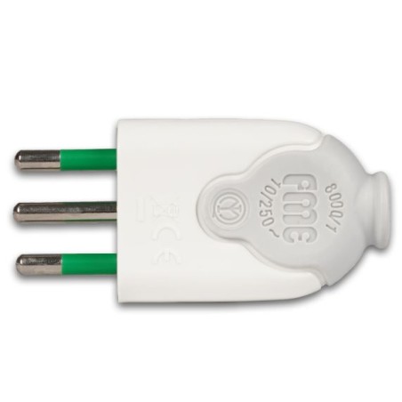 Spina elettrica volante bianca per cavo 10a 250v | ferramentastella.it