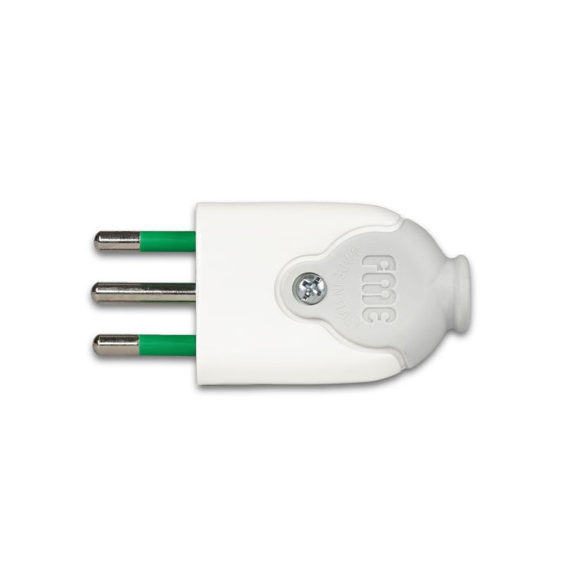 Spina elettrica volante bianca per cavo 10a 250v | ferramentastella.it